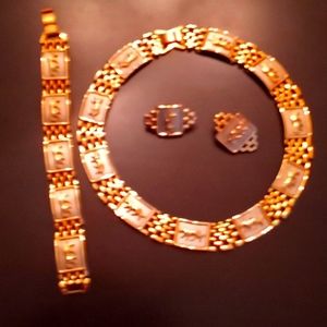 Leopard 🐆 animal print necklace and bracelet and earrings